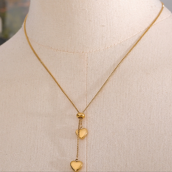 Heart Long Pendant Pull-Out Necklace - Picture 5 of 9